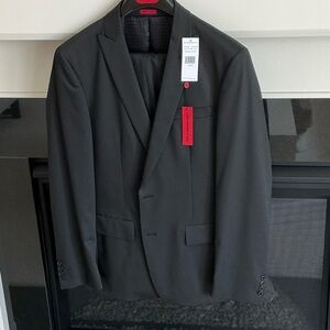 John Varvatos black striped suit